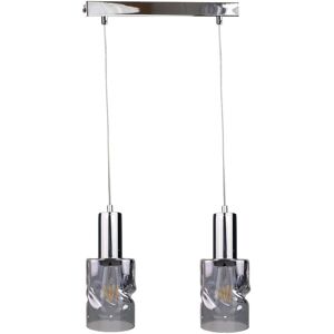 Keter Lighting Cross Bar Pendant Ceiling Light Dark Silver, 50cm, 2x E27 Keter Lighting Cross Bar Pendant Ceiling Light Dark Silver, 50cm, 2x E27