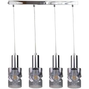 Keter Lighting Cross Bar Pendant Ceiling Light Dark Silver, 60cm, 4x E27 Keter Lighting Cross Bar Pendant Ceiling Light Dark Silver, 60cm, 4x E27