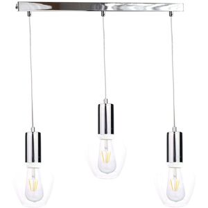 Keter Lighting Verre Bar Pendant Ceiling Light Silver, 60cm, 3x E27 Keter Lighting Verre Bar Pendant Ceiling Light Silver, 60cm, 3x E27