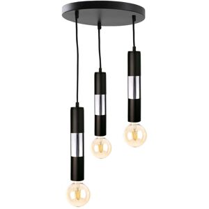 Keter Lighting Magnum Cluster Pendant Ceiling Light Black, Silver, 30cm, 3x E27 Keter Lighting Magnum Cluster Pendant Ceiling Light Black, Silver, 30cm, 3x E27