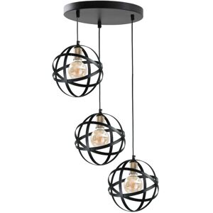 Keter Lighting Pola Cluster Pendant Ceiling Light Black, Gold, 35cm, 3x E27 Keter Lighting Pola Cluster Pendant Ceiling Light Black, Gold, 35cm, 3x E27