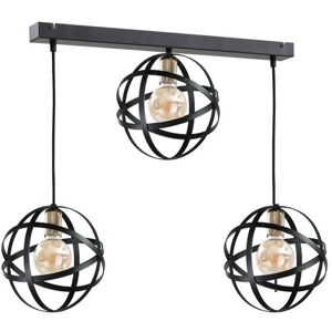 Keter Lighting Pola Bar Pendant Ceiling Light Black, Gold, 65cm, 3x E27 Keter Lighting Pola Bar Pendant Ceiling Light Black, Gold, 65cm, 3x E27