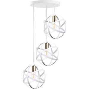 Keter Lighting Pola Cluster Pendant Ceiling Light White, Gold, 35cm, 3x E27 Keter Lighting Pola Cluster Pendant Ceiling Light White, Gold, 35cm, 3x E27