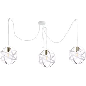 Keter Lighting Pola Cluster Pendant Ceiling Light White, Gold, 3x E27 Keter Lighting Pola Cluster Pendant Ceiling Light White, Gold, 3x E27