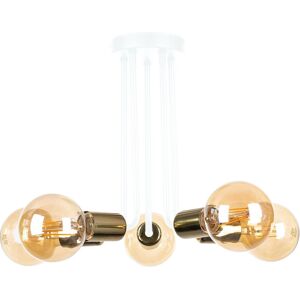 Keter Lighting Venna Multi Arm Ceiling Light - White, Gold, 30cm - E27 Keter Lighting Venna Multi Arm Ceiling Light - White, Gold, 30cm - E27