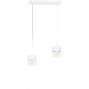 Keter Lighting Atollo Bar Pendant Ceiling Light White, 50cm, 2x E27 Keter Lighting Atollo Bar Pendant Ceiling Light White, 50cm, 2x E27