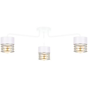 Keter Lighting Royal Multi Arm Semi Flush Ceiling Light White, Gold, 70cm, 3x E27 Keter Lighting Royal Multi Arm Semi Flush Ceiling Light White, Gold, 70cm, 3x E27