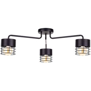Keter Lighting Elle Multi Arm Semi Flush Ceiling Light Black, 70cm, 3x E27 Keter Lighting Elle Multi Arm Semi Flush Ceiling Light Black, 70cm, 3x E27