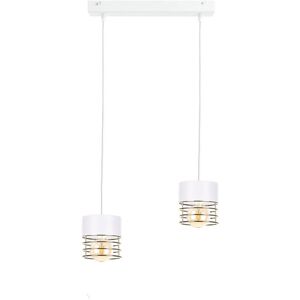 Keter Lighting Royal Bar Pendant Ceiling Light White, Gold, 50cm, 2x E27 Keter Lighting Royal Bar Pendant Ceiling Light White, Gold, 50cm, 2x E27