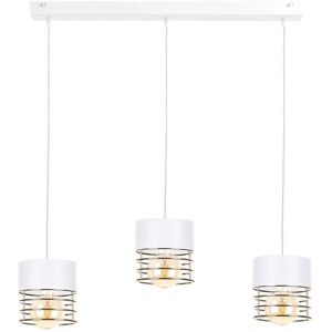 Keter Lighting Royal Bar Pendant Ceiling Light White, Gold, 60cm, 3x E27 Keter Lighting Royal Bar Pendant Ceiling Light White, Gold, 60cm, 3x E27