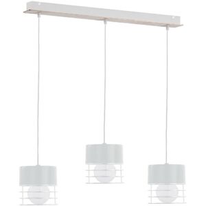 Keter Lighting Casa Bar Pendant Ceiling Light White, Wood, 60cm, 3x E27 Keter Lighting Casa Bar Pendant Ceiling Light White, Wood, 60cm, 3x E27