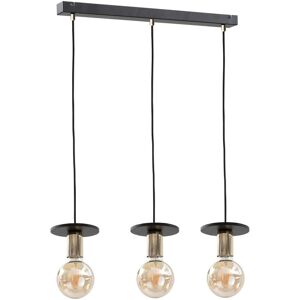 Keter Lighting Saturn Bar Pendant Ceiling Light Black, 60cm, 3x E27 Keter Lighting Saturn Bar Pendant Ceiling Light Black, 60cm, 3x E27