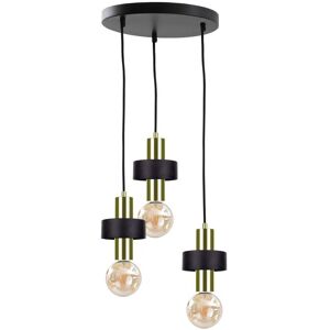 Keter Lighting Unica Cluster Pendant Ceiling Light Black, Gold, 35cm, 3x E27 Keter Lighting Unica Cluster Pendant Ceiling Light Black, Gold, 35cm, 3x E27
