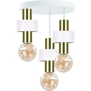 Keter Lighting Unica Multi Arm Semi Flush Ceiling Light White, Gold, 35cm, 3x E27 Keter Lighting Unica Multi Arm Semi Flush Ceiling Light White, Gold, 35cm, 3x E27