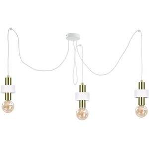 Keter Lighting Unica Cluster Pendant Ceiling Light White, Gold, 3x E27 Keter Lighting Unica Cluster Pendant Ceiling Light White, Gold, 3x E27