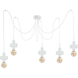 Keter Lighting Unica Cluster Pendant Ceiling Light White, 5x E27 Keter Lighting Unica Cluster Pendant Ceiling Light White, 5x E27