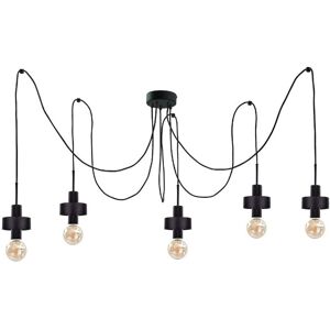 Keter Lighting Unica Cluster Pendant Ceiling Light Black, 5x E27 Keter Lighting Unica Cluster Pendant Ceiling Light Black, 5x E27