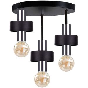 Keter Lighting Unica Multi Arm Semi Flush Ceiling Light Black, Silver, 35cm, 3x E27 Keter Lighting Unica Multi Arm Semi Flush Ceiling Light Black, Silver, 35cm, 3x E27