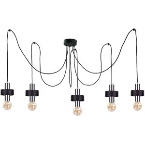 Keter Lighting Unica Cluster Pendant Ceiling Light Black, Silver, 5x E27 Keter Lighting Unica Cluster Pendant Ceiling Light Black, Silver, 5x E27