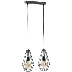 Keter Lighting Lex Bar Pendant Ceiling Light Black, 50cm, 2x E27 Keter Lighting Lex Bar Pendant Ceiling Light Black, 50cm, 2x E27