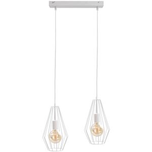 Keter Lighting Lex Bar Pendant Ceiling Light White, 50cm, 2x E27 Keter Lighting Lex Bar Pendant Ceiling Light White, 50cm, 2x E27