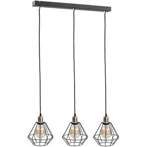 Keter Lighting Foskal Bar Pendant Ceiling Light Gold, 60cm, 3x E27 Keter Lighting Foskal Bar Pendant Ceiling Light Gold, 60cm, 3x E27