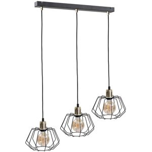 Keter Lighting Luna Bar Pendant Ceiling Light Gold, 65cm, 3x E27 Keter Lighting Luna Bar Pendant Ceiling Light Gold, 65cm, 3x E27