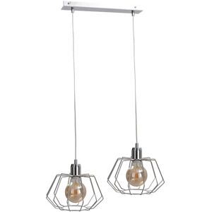 Keter Lighting Luna Bar Pendant Ceiling Light Silver, 53cm, 2x E27 Keter Lighting Luna Bar Pendant Ceiling Light Silver, 53cm, 2x E27