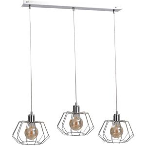 Keter Lighting Luna Bar Pendant Ceiling Light Silver, 63cm, 3x E27 Keter Lighting Luna Bar Pendant Ceiling Light Silver, 63cm, 3x E27
