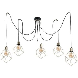 Keter Lighting Taho Cluster Pendant Ceiling Light Gold, 5x E27 Keter Lighting Taho Cluster Pendant Ceiling Light Gold, 5x E27