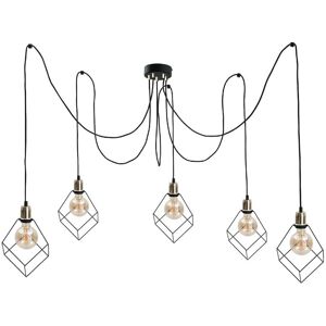 Keter Lighting Ruben Cluster Pendant Ceiling Light Gold, 5x E27 Keter Lighting Ruben Cluster Pendant Ceiling Light Gold, 5x E27