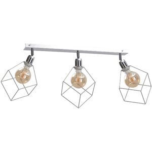 Keter Lighting Ruben Ceiling Spotlight Bar Silver, 63cm, 3x E27 Keter Lighting Ruben Ceiling Spotlight Bar Silver, 63cm, 3x E27