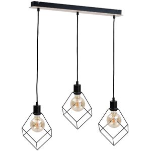 Keter Lighting Ruben Bar Pendant Ceiling Light Wood, 65cm, 3x E27 Keter Lighting Ruben Bar Pendant Ceiling Light Wood, 65cm, 3x E27