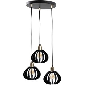Keter Lighting Gemma Cluster Pendant Ceiling Light Black, Gold, 32cm, 3x E27 Keter Lighting Gemma Cluster Pendant Ceiling Light Black, Gold, 32cm, 3x E27