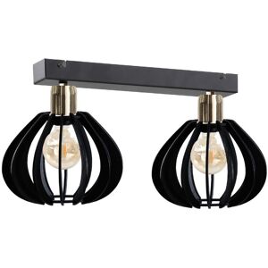 Keter Lighting Gemma Twin Ceiling Spotlight Black, Gold, 50cm, 2x E27 Keter Lighting Gemma Twin Ceiling Spotlight Black, Gold, 50cm, 2x E27