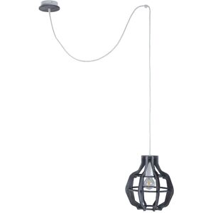 Keter Lighting Bento Wire Frame Pendant Ceiling Light Small Grey, 28cm, 1x E27, 200cm wire Keter Lighting Bento Wire Frame Pendant Ceiling Light Small Grey, 28cm, 1x E27, 200cm wire