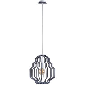 Keter Lighting Rufo Wire Frame Pendant Ceiling Light Grey, 35.5cm, 1x E27 Keter Lighting Rufo Wire Frame Pendant Ceiling Light Grey, 35.5cm, 1x E27