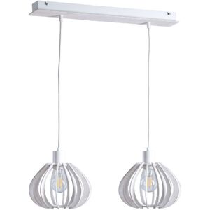 Keter Lighting Nicoleta Bar Pendant Ceiling Light - White - 52cm - E27 Keter Lighting Nicoleta Bar Pendant Ceiling Light - White - 52cm - E27