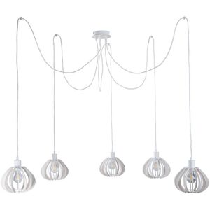 Keter Lighting Nicoleta Cluster Pendant Ceiling Light White, 5x E27 Keter Lighting Nicoleta Cluster Pendant Ceiling Light White, 5x E27