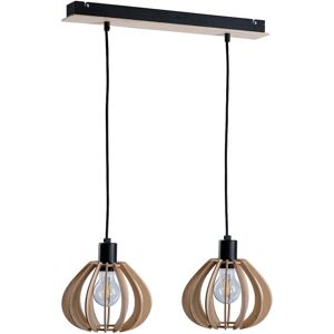 Keter Lighting Nicoleta Bar Pendant Ceiling Light Black, 52cm, 2x E27 Keter Lighting Nicoleta Bar Pendant Ceiling Light Black, 52cm, 2x E27
