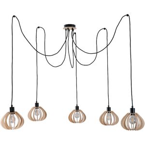Keter Lighting Nicoleta Cluster Pendant Ceiling Light Black, 5x E27 Keter Lighting Nicoleta Cluster Pendant Ceiling Light Black, 5x E27