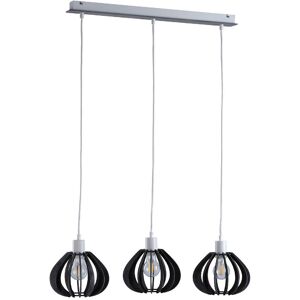 Keter Lighting Nicoleta Bar Pendant Ceiling Light Grey, 62cm, 3x E27 Keter Lighting Nicoleta Bar Pendant Ceiling Light Grey, 62cm, 3x E27