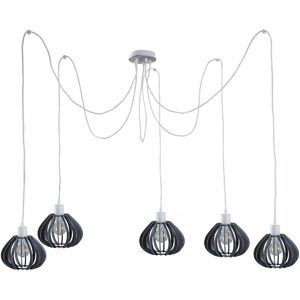 Keter Lighting Nicoleta Cluster Pendant Ceiling Light Grey, 5x E27 Keter Lighting Nicoleta Cluster Pendant Ceiling Light Grey, 5x E27