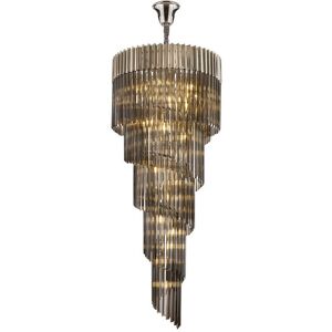Luminosa Lighting Poland Ceiling Pendant Round 5 Tier 23 Light E14 - Smoke, Nickel, 57kg Luminosa Lighting Poland Ceiling Pendant Round 5 Tier 23 Light E14 - Smoke, Nickel, 57kg