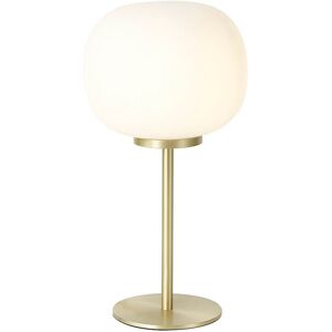 Luminosa Lighting Cheektowaga Small Oval Ball Tall Table Lamp E27 Satin Gold Base With Frosted White Glass Globe Luminosa Lighting Cheektowaga Small Oval Ball Tall Table Lamp E27 Satin Gold Base With Frosted White Glass Globe