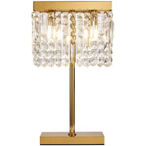 Luminosa Lighting Wethersfield 30x10cm Rectangular Table Lamp, 2 Light E14, Gold, Crystal Luminosa Lighting Wethersfield 30x10cm Rectangular Table Lamp, 2 Light E14, Gold, Crystal