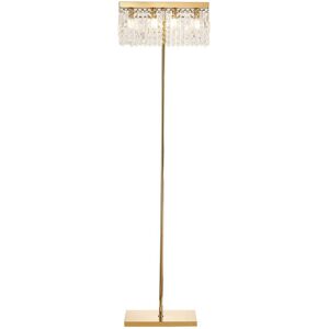 Luminosa Lighting Wethersfield 50x15cm Rectangular Floor Lamp, 4 Light E14, Gold, Crystal Luminosa Lighting Wethersfield 50x15cm Rectangular Floor Lamp, 4 Light E14, Gold, Crystal