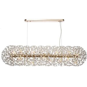 Luminosa Lighting Salisbury Oblong Linear Ceiling Pendant 14 Light G9 French Gold, Crystal (44 extra sets of crystal) Luminosa Lighting Salisbury Oblong Linear Ceiling Pendant 14 Light G9 French Gold, Crystal (44 extra sets of crystal)