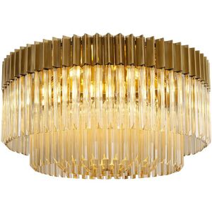 Luminosa Lighting Poland Ceiling Lamp Round 12 Light E14, Brass, Cognac Sculpted Glass, Item Weight: 28.4kg Luminosa Lighting Poland Ceiling Lamp Round 12 Light E14, Brass, Cognac Sculpted Glass, Item Weight: 28.4kg