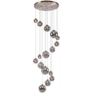 Luminosa Lighting Marshall Ceiling Pendant, 16 Light G9, Satin Nickel, Smoke Plated Glass Luminosa Lighting Marshall Ceiling Pendant, 16 Light G9, Satin Nickel, Smoke Plated Glass